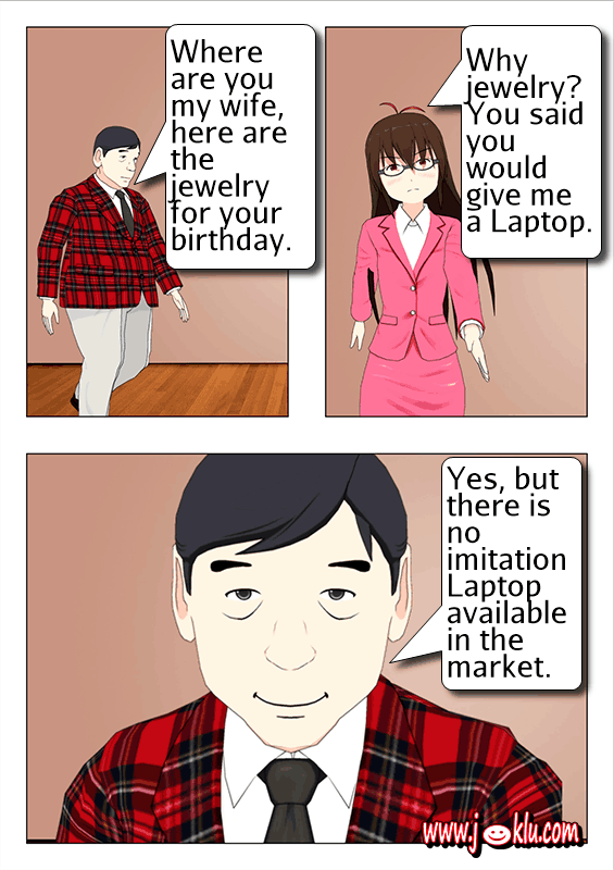 Birthday gift joke in English