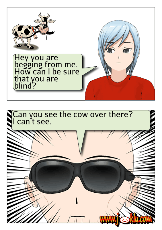 Blind beggar joke in English