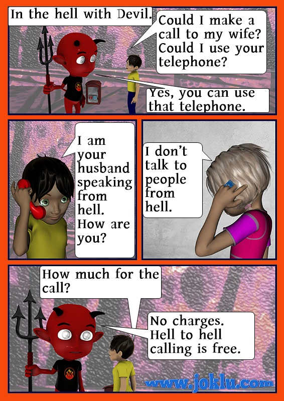 Call from hell joke in English