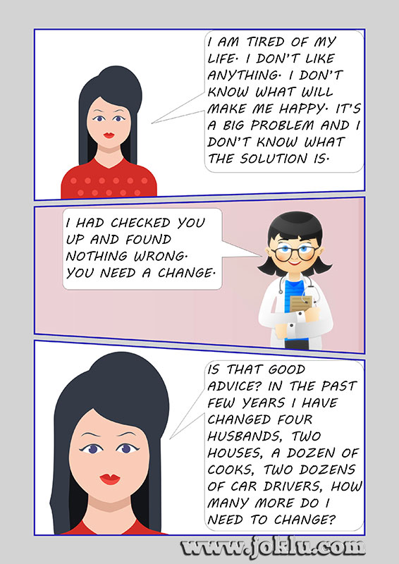Change recommended by doctor joke in English