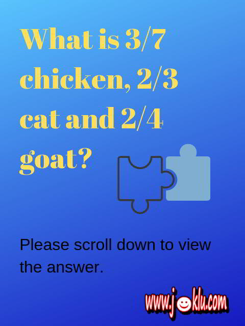 Chicken cat and goat riddle