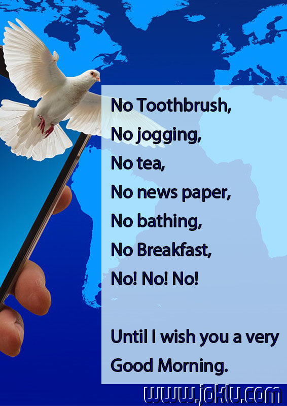 No toothbrush good morning message in English
