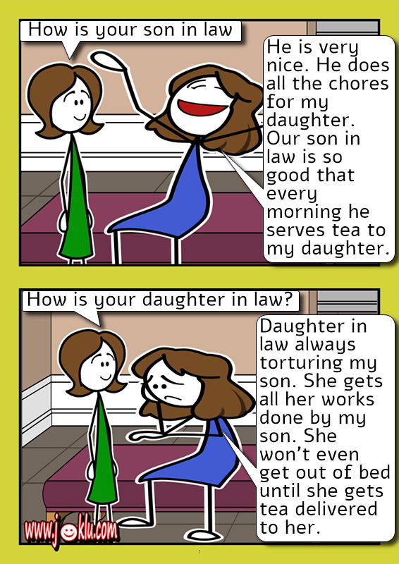 She is a mother and mother in law joke in English