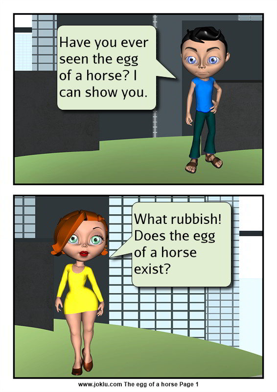 The egg of a horse funny comics in English Page 1