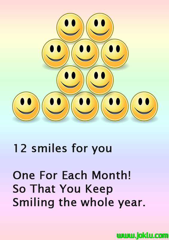 Twelve smiles for you message in English