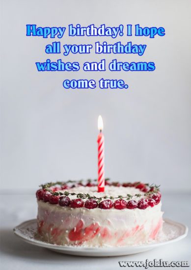 Wishes and dreams come true birthday message in English